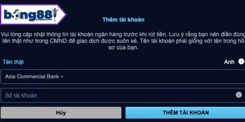 Hướng dẫn rút tiền Bong88 về tài khoản ngân hàng cá nhân Người chơi cần đáp ứng đủ các điều kiện rút thưởng